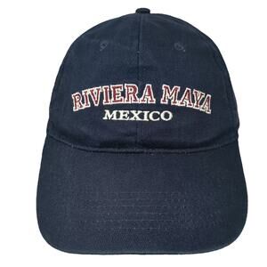 Caribbean Side Riviera Maya Mexico Hat Blue Baseball Cap One Size Embroidered